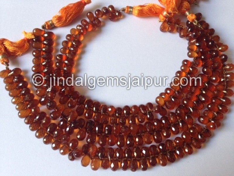 Spessartite Faceted Drops Shape Beads